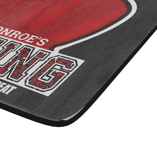 Personalisiert NAME Boxer Boxing Glove Prize Fight Schneidebrett (Ecke)
