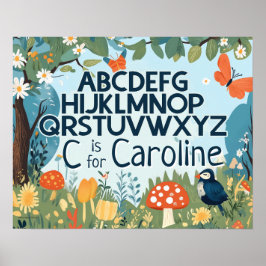 Personalisiert Name Boys Girls Kinderzimmer Alphab Poster