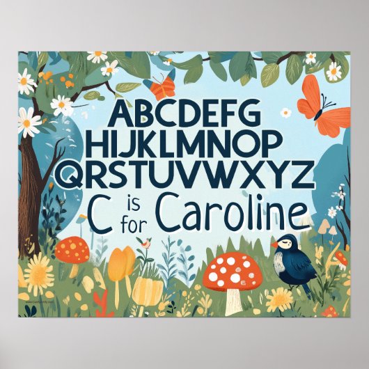 Personalisiert Name Boys Girls Kinderzimmer Alphab Poster (Vorne)
