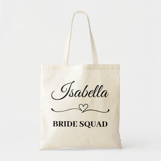 Personalisiert Name Bride Squad Wedding Team Tragetasche (Vorne)
