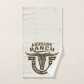 Personalisiert NAME Bull Steer Skull Western Ranch Badhandtuch Set (Handtuch)