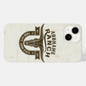 Personalisiert NAME Bull Steer Skull Western Ranch Case-Mate iPhone Hülle (Rückseite (Horizontal))