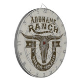 Personalisiert NAME Bull Steer Skull Western Ranch Dartscheibe (Vorderseite Links)