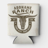 Personalisiert NAME Bull Steer Skull Western Ranch Dosenkühler (Vorderseite)