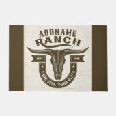 Personalisiert NAME Bull Steer Skull Western Ranch Fußmatte (Vorderseite)