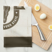 Personalisiert NAME Bull Steer Skull Western Ranch Geschirrtuch (Viertel Falte)