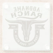 Personalisiert NAME Bull Steer Skull Western Ranch Glasuntersetzer (Rückseite)