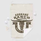 Personalisiert NAME Bull Steer Skull Western Ranch Golfhandtuch (Insitu)