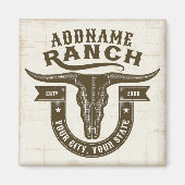 Personalisiert NAME Bull Steer Skull Western Ranch Magnet (Vorne)