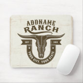 Personalisiert NAME Bull Steer Skull Western Ranch Mousepad (Mit Mouse)