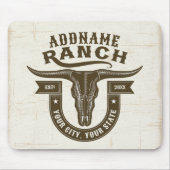 Personalisiert NAME Bull Steer Skull Western Ranch Mousepad (Vorne)