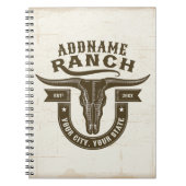 Personalisiert NAME Bull Steer Skull Western Ranch Notizblock (Vorderseite)