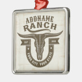 Personalisiert NAME Bull Steer Skull Western Ranch Ornament Aus Metall (Links)