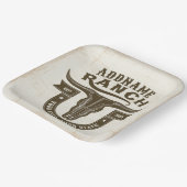 Personalisiert NAME Bull Steer Skull Western Ranch Pappteller (Gewinkelt)