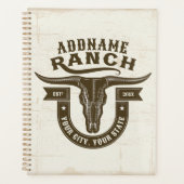 Personalisiert NAME Bull Steer Skull Western Ranch Planer (Vorderseite)