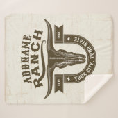 Personalisiert NAME Bull Steer Skull Western Ranch Sherpadecke (Vorderseite (Horizontal))