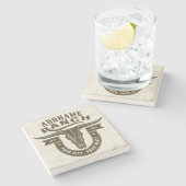 Personalisiert NAME Bull Steer Skull Western Ranch Steinuntersetzer (Seitenansicht)