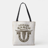 Personalisiert NAME Bull Steer Skull Western Ranch Tasche (Rückseite)