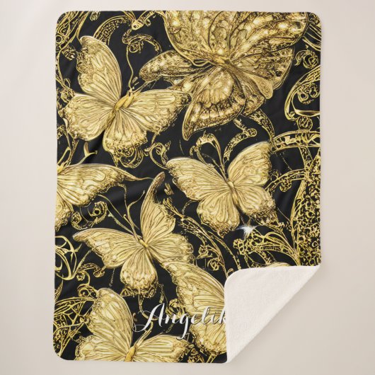 Personalisiert Name Butterfly Sherpadecke (Vorderseite)
