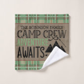 Personalisiert NAME Camping Erlebnis Badhandtuch Set (Waschlappen)