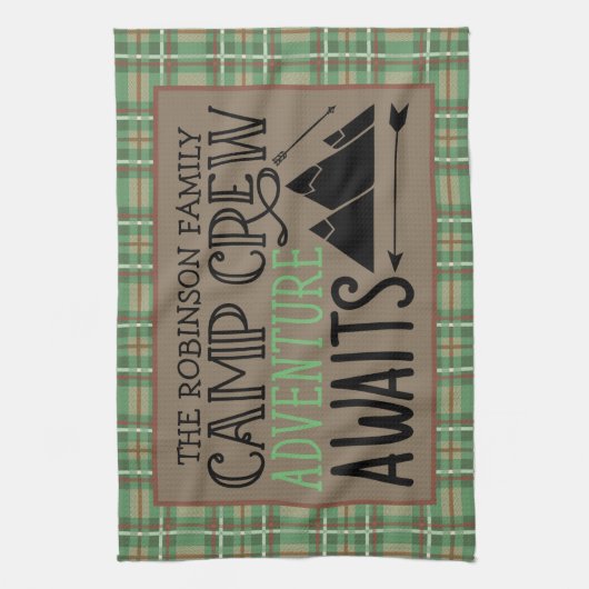 Personalisiert NAME Camping Erlebnis Geschirrtuch (Vertikal)