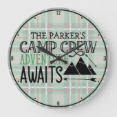 Personalisiert NAME Camping Erlebnis Große Wanduhr (Vorderseite)