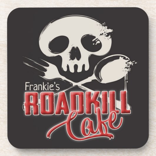 Personalisiert NAME Cheeky Roadkill Cafe Diner Getränkeuntersetzer (Vorderseite)