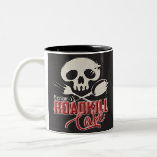 Personalisiert NAME Cheeky Roadkill Cafe Diner Zweifarbige Tasse