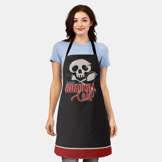 Personalisiert NAME Cheeky Roadkill Cafe GRILLEN G Schürze (Getragen)