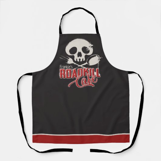Personalisiert NAME Cheeky Roadkill Cafe GRILLEN G Schürze (Vorderseite)