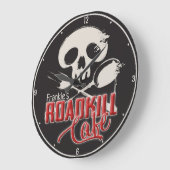Personalisiert NAME Cheeky Roadkill Café Küche Große Wanduhr (Winkel)