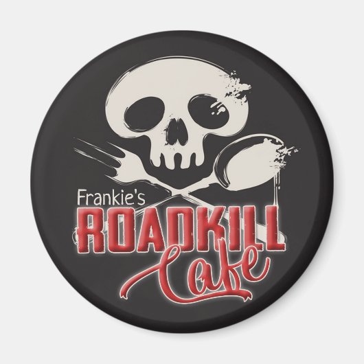 Personalisiert NAME Cheeky Roadkill Café Küche Magnet (Vorne)