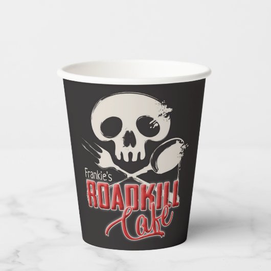 Personalisiert NAME Cheeky Roadkill Cafe Party Pappbecher (Vorderseite)