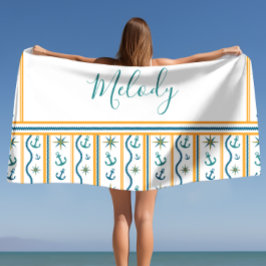 Personalisiert Name Chic Anchor Design Handtuch