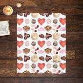 Personalisiert Name Chocolate Candy Heart Pattern Fleecedecke