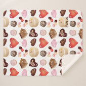 Personalisiert Name Chocolate Candy Heart Pattern Sherpadecke (Vorderseite (Horizontal))
