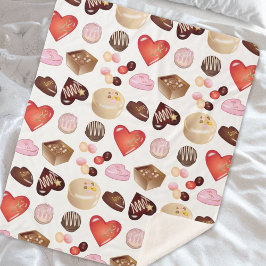 Personalisiert Name Chocolate Candy Heart Pattern Sherpadecke