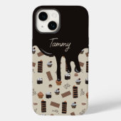 Personalisiert Name Chocolate Theme Pattern Case-Mate iPhone Hülle (Rückseite)