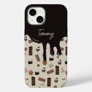 Personalisiert Name Chocolate Theme Pattern Case-Mate iPhone 14 Hülle
