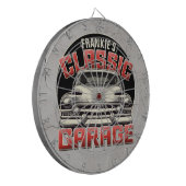 Personalisiert NAME Classic Car Garage Custom Shop Dartscheibe (Vorderseite Links)