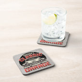 Personalisiert NAME Classic Car Garage Custom Shop Getränkeuntersetzer (Rechte Seite)