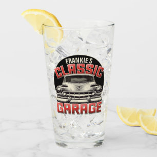 Personalisiert NAME Classic Car Garage Custom Shop Glas