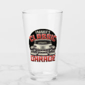 Personalisiert NAME Classic Car Garage Custom Shop Glas (Vorderseite)