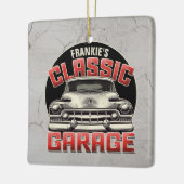 Personalisiert NAME Classic Car Garage Custom Shop Keramikornament (Links)