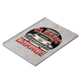 Personalisiert NAME Classic Car Garage Custom Shop Notizblock (Linke Seite)