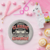 Personalisiert NAME Classic Car Garage Custom Shop Pappteller (Party)