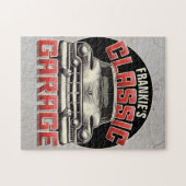 Personalisiert NAME Classic Car Garage Custom Shop Puzzle (Horizontal)