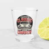Personalisiert NAME Classic Car Garage Custom Shop Schnapsglas (Vorderseite)