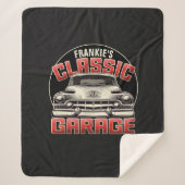 Personalisiert NAME Classic Car Garage Custom Shop Sherpadecke (Vorderseite)