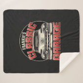 Personalisiert NAME Classic Car Garage Custom Shop Sherpadecke (Vorderseite (Horizontal))